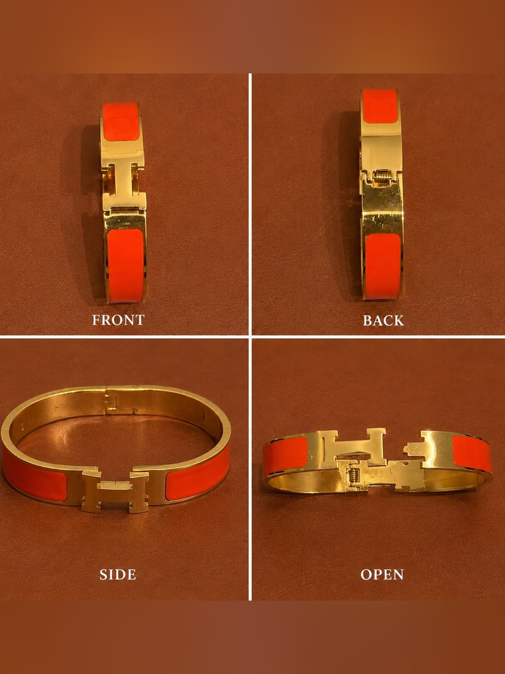 Orange and Gold H Bracelet - Picture 4 of 4